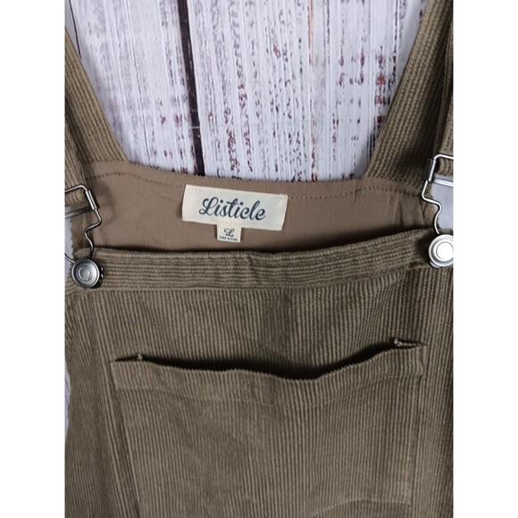 Listicle Corduroy Bib Overalls Skirt Girls Size Large Green - Picture 3 of 8